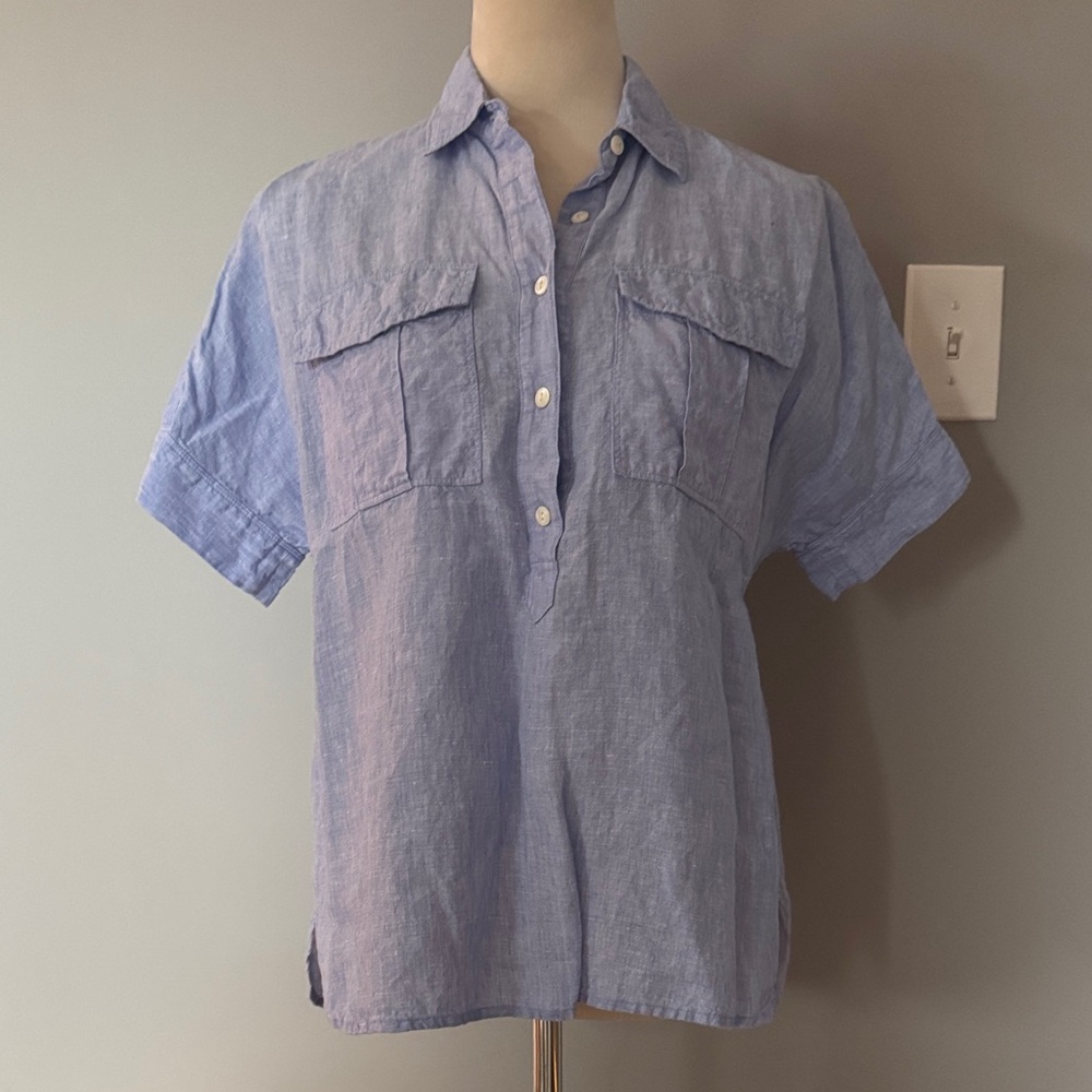 J. Crew Sky Blue Linen Shirt